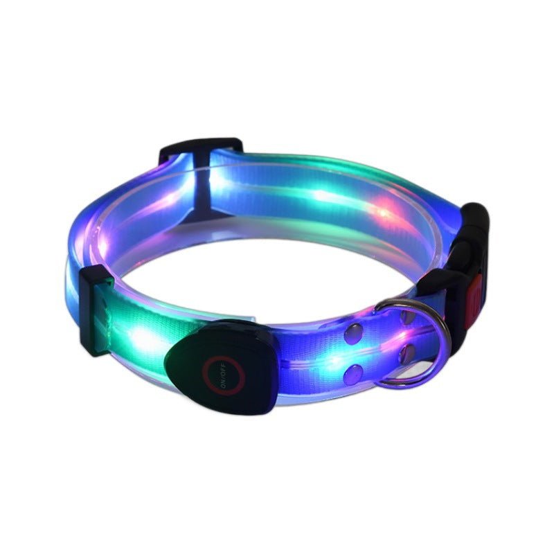 USB Rechargeable LED Illuminated Dog Collar with Leash