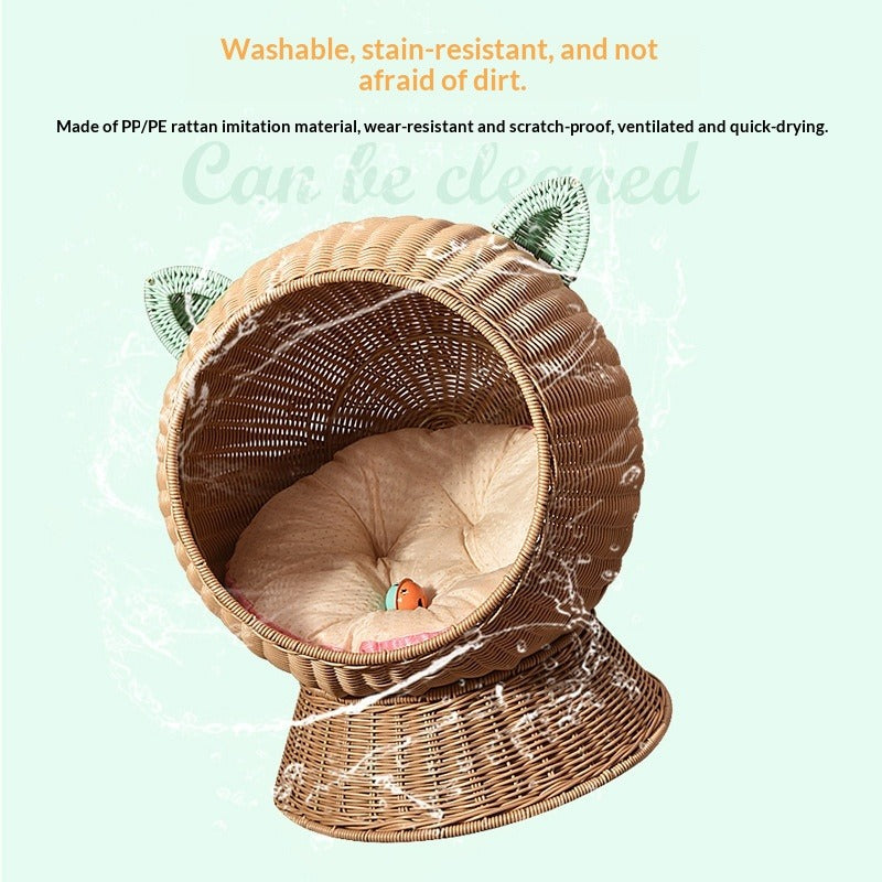 Woven Plastic Cat Bed