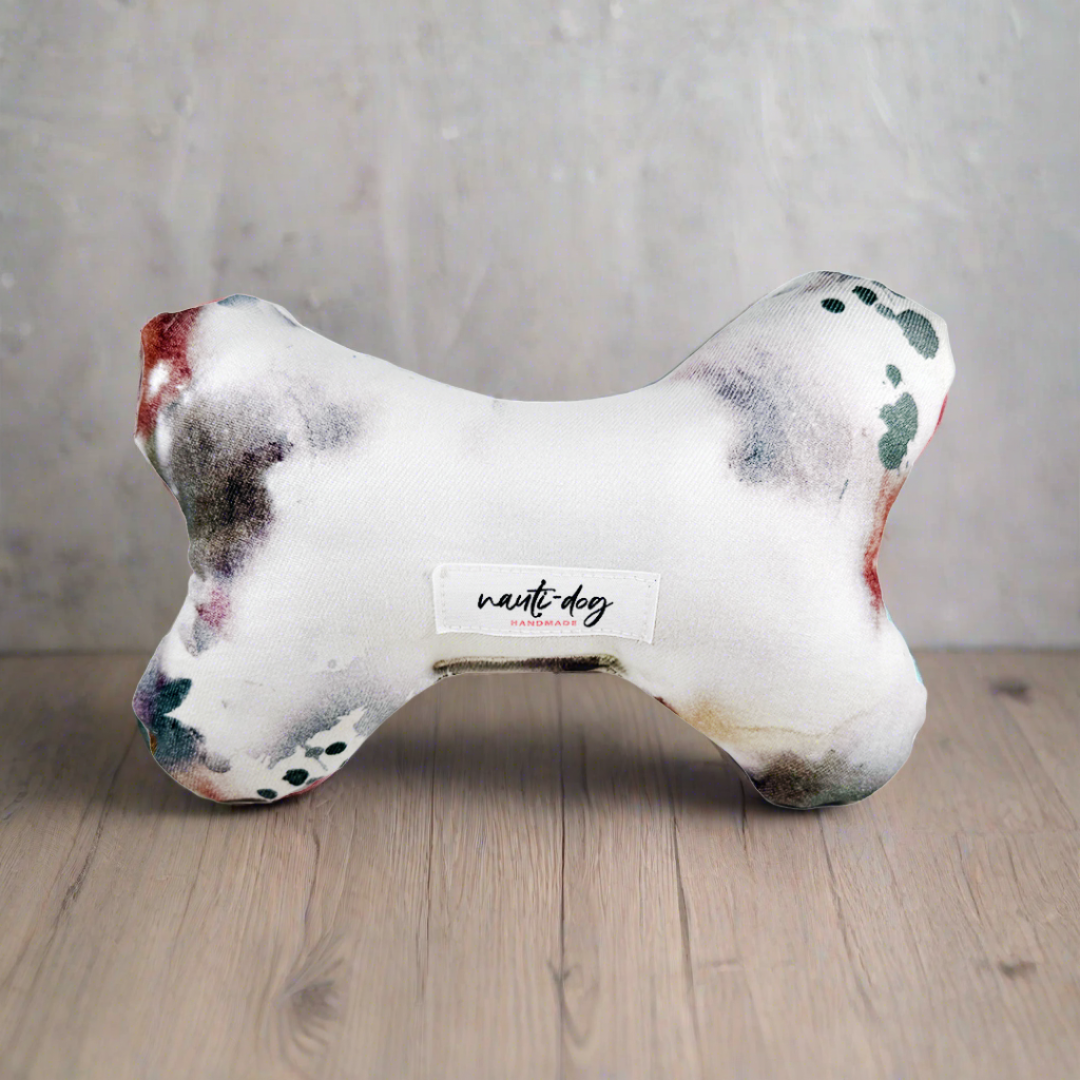 Rustbelt Luxury Grunge Denim Stuffed Squeaker Wubby Dog Toy – additional view