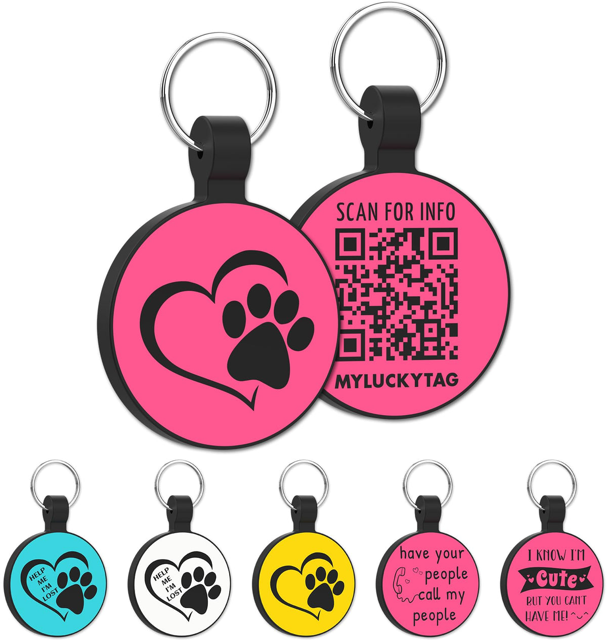 QR Code Silicone Pet ID Tag – additional view