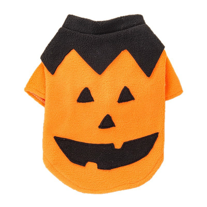 Fleece-Lined Pet Costume, Halloween Pumpkin Design – view 5