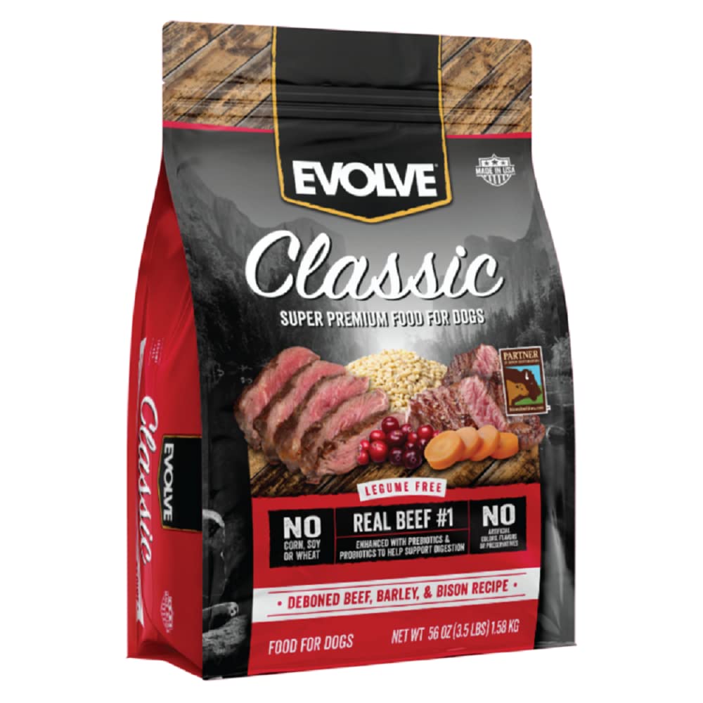 Evolve Pet Food Classics Deboned Beef, Barley & Bison Dog Food
