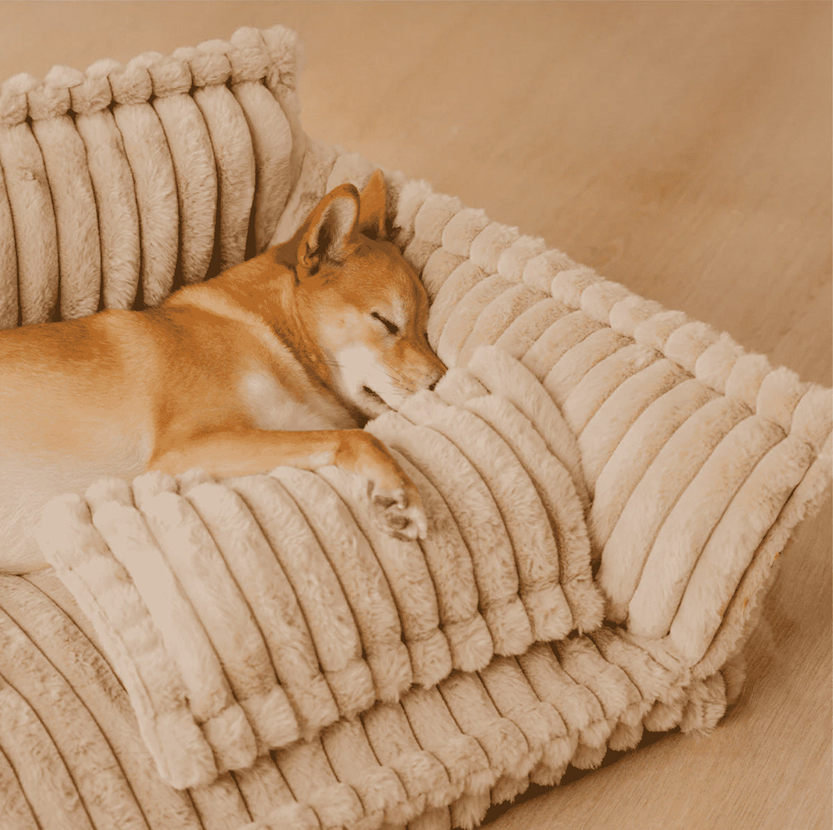 Plush Corduroy Pet Sofa Bed ? Dog & Cat Lounger