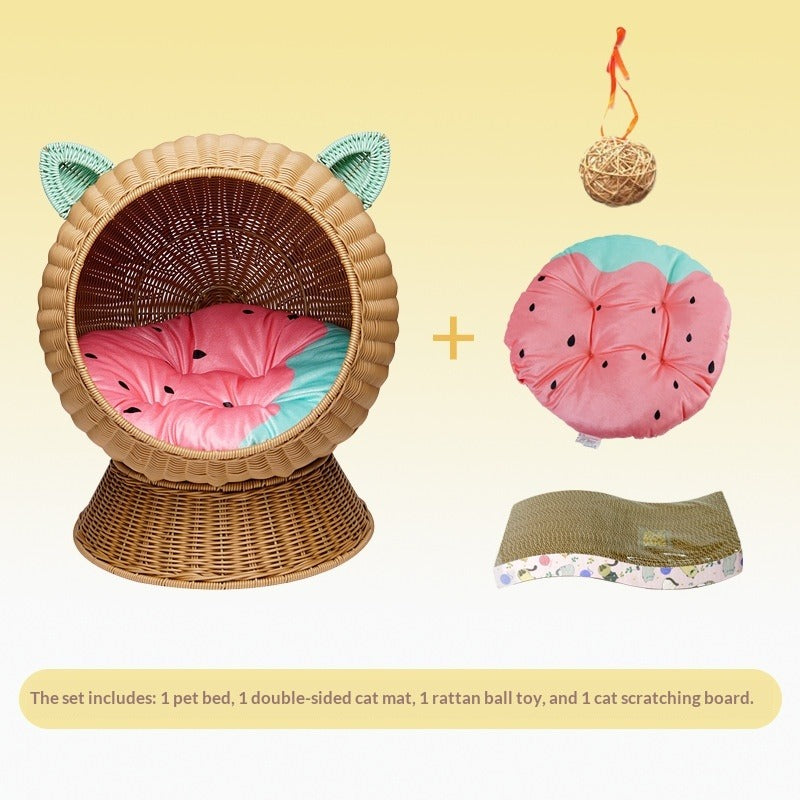Woven Plastic Cat Bed – view 2