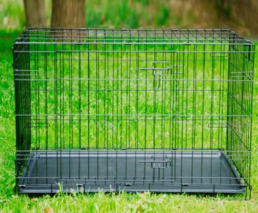 Dog Crate with Built-In Bathroom for Apartments