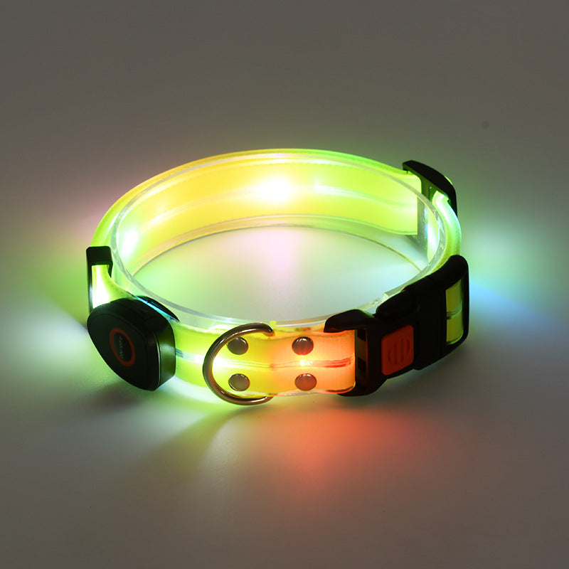 USB Rechargeable LED Illuminated Dog Collar with Leash