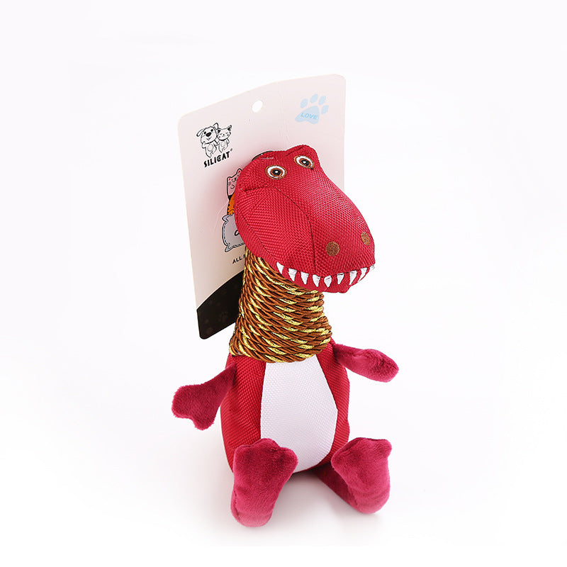 Plush Dinosaur Dog Toy with Sound and Chew Features – view 5