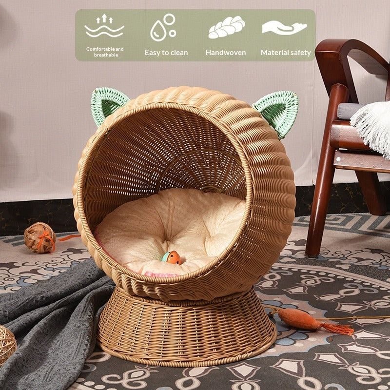 Woven Plastic Cat Bed