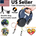 Dual Pet Leash, Retractable Reflective 360 Swivel Double Dog Walking Leash