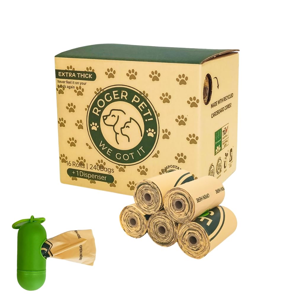 Biodegradable Dog Poop Bags with Dispenser — 240 Bags