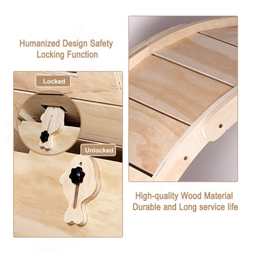 Natural Wood Cat Exercise Wheel with Silent Roller & Safety Lock – view 4