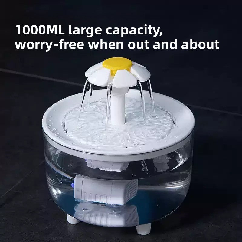 Automatic Cat Water Fountain ? USB Flower Pet Drinking Fountain