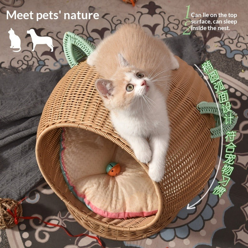 Woven Plastic Cat Bed