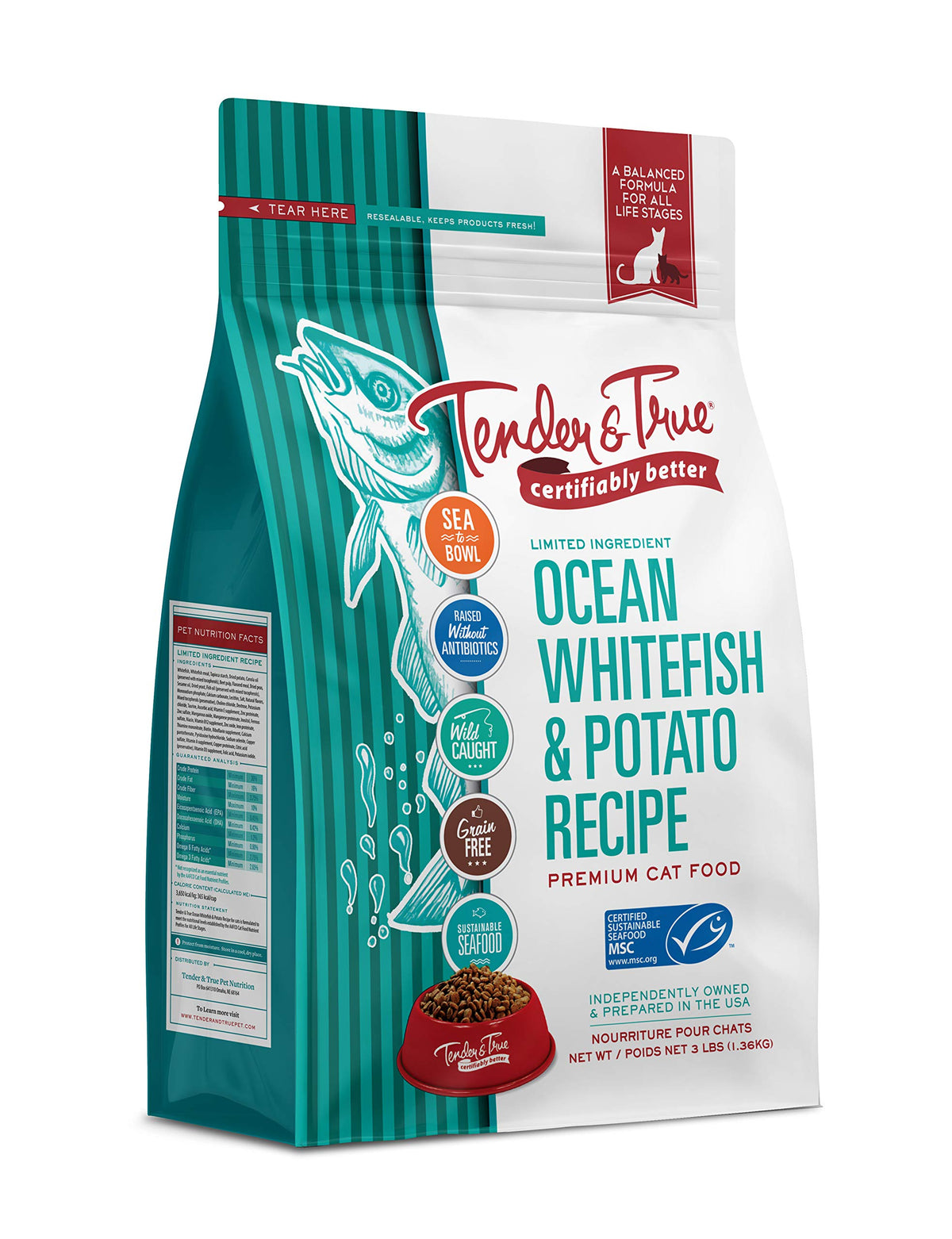 Tender & True Ocean Whitefish & Potato Cat Food