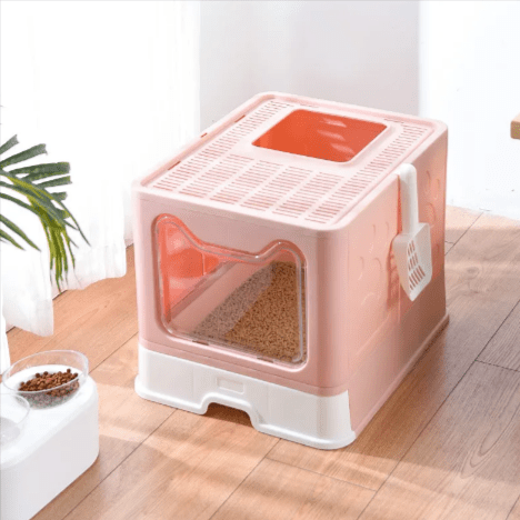Foldable Enclosed Cat Litter Box - The Honest Habitat
